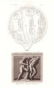 Antik Etrüsk Zamanında Yapılmış Apollo Figürleri-İki Tanrı ile Oturan Apollo'yu Gösteren Aynanın Dış Tarafı Ve Apollo'nun Marsyas'ı Ağaca Bağlayıp Derisini Yüzmesini Gösteren Mermer Duvar Kabartması, Avrupa. Cilt V. Resim 17.