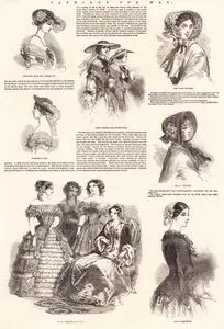 1850 Yılı Mayıs Ayının Paris Modası, Opera İçin Cironoline Şapkasıi, Gezi İçin Hasır Sapka, Tulip Başlık, Hasır Başlık, Dantelli Ceket
