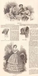 1850 Yılı Mayıs Ayının Paris Modası, Sabah Elbisesi, Şapka, Hasır Başlık, Opera Elbisesi