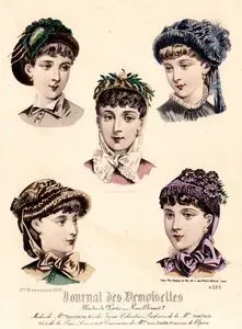 Journal des Demoiselles, 1 Kasım 1881, Paris Şapka Modası