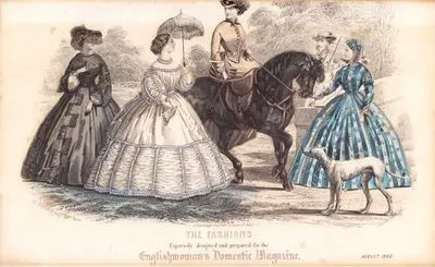 The Englishwoman's Domestic Magazine Dergisi İçin Tasarlanmış Moda Çizimleri, Ağustos 1860