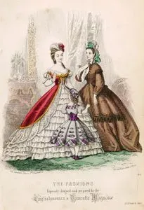 The Englishwoman's Domestic Magazine Dergisi İçin Tasarlanmış Moda Çizimleri, No.44, Aralık 1863
