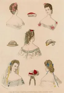 The Englishwoman's Domestic Magazine Dergisi İçin Tasarlanmış Paris'in En Yeni Saç Modelleri Ve Şapkaları