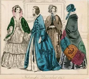 1845 Yılı Aralık Ayının Kadın Kıyafetleri Modası