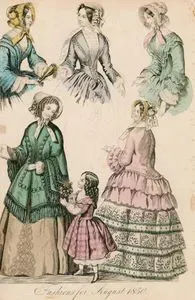 1850 Yılı Ağustos Ayının Kadın Kıyafetleri Modası