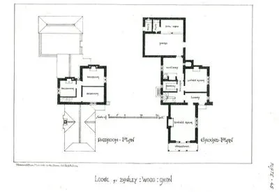 İngiltere Oxford BölgesindeBagley'de Bulunan Bir Kır Evinin Planı Plate 45.
