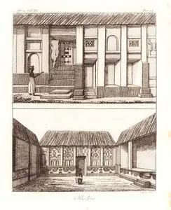 Ashanti Krallığı'nın (Gana) Kumasi Şehrinde Bir Evlerin Girişi, Revakları Ve Avlusu, Afrika Cilt IV. Resim 73.
