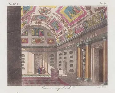 Lahitlerin, Mermer Kül Çömleklerin ve Cenaze Sunaklarınında İçinde Bulunduğu Romalı Senatör Lucius Arrontius ve Ailesinin Mezar Odası, Avrupa.Cilt V. Resim 39.