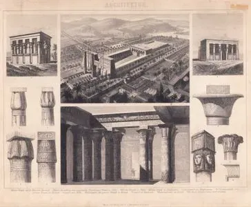 Mimarlık (Antik Mısır Tapınakları) 1.Dendera’daki Küçük Tapınak 2. Bir Mısır Tapınak Kompleksinin ideal Tasviri (Edfu Tapınağı) 3. Philae Tapınağı’nın Avlusu 4. Elephantine Adası’ndaki Küçük Tapınak 5. Beni Hassan’dan Lotus Başlıklı Sütun 6.7. Karnak’taki Büyük Tapınak’tan Lotus Sütun Başlıkları 8. Philae’den Sütun Başlığı 9.Karnak’taki Büyük Tapınak’tan Çan Biçimli Sütun Başlığı 10. Dendera’dan Sütun Başlığı 11. Esna’dan Palmiye Yapraklı Sütun Başlığı 12. Klasik Köşe Düzenlemesi