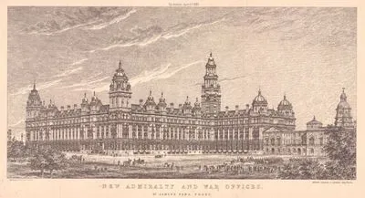 St.James Parkının Önünden Admiralty And War Offices (Amiral Ve Savaş Ofisleri)-Messrs, Leeming & Leeming, Mimarlar