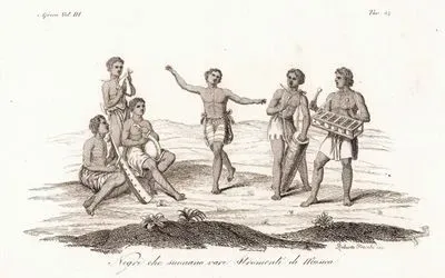 Kongo Yerlilerinin Çaldığı Müzik Aletleri Ve Dansı, Afrika Cilt III. Resim 47.