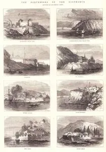 Boğaziçi Kaleleri: Rumeli Feneri Kalesi - Anadolu Feneri - Karibjeh - Fil Burnu Tabyası - Rumeli Kavak - Papas Burnu Tabyası - Deli Tabya - Büyük Liman Tersanesi Kalesi