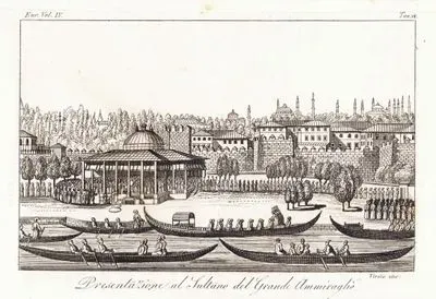 Padişah II.Mahmud'un Sefere Çıkan Donanmayı Yalı Köşkünden (veya Cebeciler Köşkü) Uğurlaması (Selamlaması)