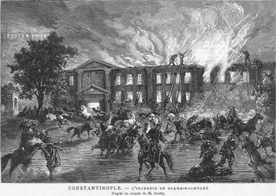 1881 Yılında Dolmabaçe Sarayının Ahırlarında (Istabl-ı Amire) Çıkan Yangın