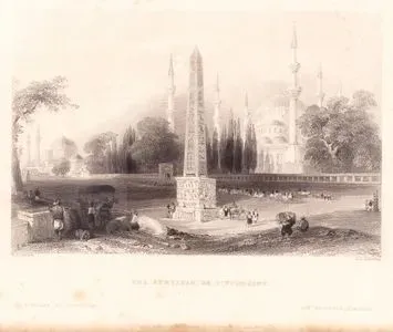 Sultan Ahmet Meydanı (Hipodrum-At Meydanı) İle Birlikte Dikilitaş, Yılanlı Sütun, Sultan Ahmet Cami Ve Ayasofya Cami