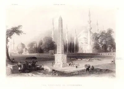 Sultan Ahmet Meydanı (Hipodrum-At Meydanı) İle Birlikte Dikilitaş, Yılanlı Sütun, Sultan Ahmet Cami Ve Ayasofya Cami