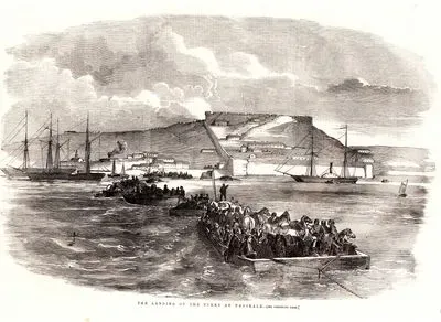 1853-1856 Osmanlı-Rus Savaşı (Kırım Savaşı) Sırasında Türk Askerlerinin Yenikale'ye Çıkması