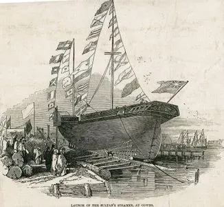 İsle Of Wight Cowes'de Yapılan Türk Buharlı Gemisinin Denize İndirilişi