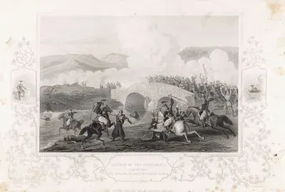 1853-1856 Osmanlı-Rus Savaşı (Kırım Savaşı) Sırasında 16 Ağustos 1855 Tarihindeki Çernaya Muharebesinde Çernaya Nehrinin Üzerindeki Traktir Köprüsünden Rus Ordularının Geri Çekilmesi