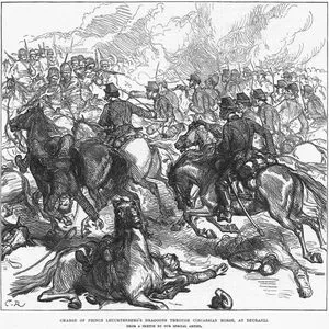 1877-1878 Osmanlı-Rus Savaşı (93 Harbi) Sırasında Eski Zağra Yakınlarında Dzuranli'de Prens Leuchtenberg'in Süvarilerinin Türk Çerkez Süvarilerine Saldırması
