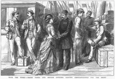 1877-1878 Osmanlı-Rus Savaşı (93 Harbi) Sırasında Baker Paşa Ve İngiliz Subaylarının Cepheye Gitmek İçin İstanbul'dan Ayrılması