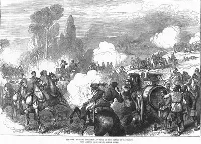 1877-1878 Osmanlı-Rus Savaşı (93 Harbi) Sırasında Katselovo Savaşında Ateş Eden Türk Topçuları
