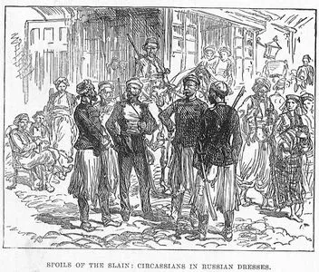 1877-1878 Osmanlı-Rus Savaşı (93 Harbi) Sırasında Öldürdükleri Rus Askerlerin Kıyafetlerini Giymiş Çerkezler