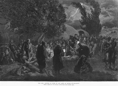 1877-1878 Osmanlı-Rus Savaşı (93 Harbi) Sırasında Sinanköy Savaş Alanında Doktorların Yaralanmış Türk Askerlerini Tedavi Etmeleri