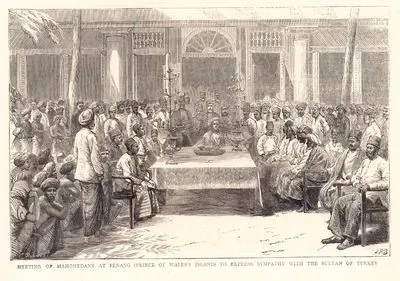 1877-1878 Osmanlı-Rus Savaşı (93 Harbi) Sırasında 02 Eylül 1877'de Penang'da 6000 Müslümanın Padişah II.Abdülhamit'in Savaşı Kazanması ve Sıhhati İçin Dua Okuması Ve Bu Amaçla 2550 Fakir İnsanın Doyurulması