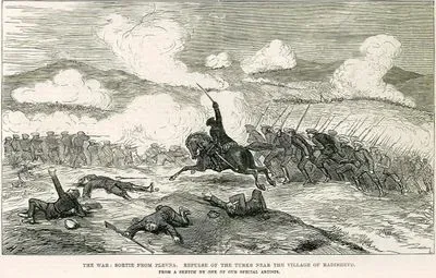 1877-1878 Osmanlı-Rus Savaşı (93 Harbi) Sırasında Pevne'den Çıkmak İsteyen Türk Ordusunun Radishevo Köyüne Yakınlarına Doğru Geri İtilmesi