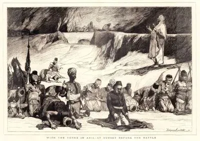 1877-1878 Osmanlı-Rus Savaşı (93 Harbi) Sırasında Savaştan Önce Sabah Namazını Kılan Türk Askerleri