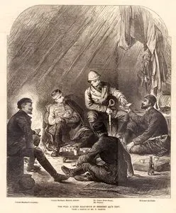 1877-1878 Osmanlı-Rus Savaşı (93 Harbi) Sırasında Mehmet Ali Paşa'nın Çadırında Mehmet Ali Paşa, Albay Maitland Ve Sekreteri, Askeri Ataşe James Scots Ve Mr.Francis Dinlenirken