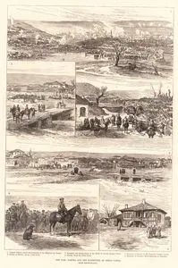 1877-1878 Osmanlı-Rus Savaşı (93 Harbi) Sırasında Gazi Osman Paşa'nın Teslim Olması Ve Plevne-1.Gazi Osman Paşa'nın Ordusunun Ruslara Teslim Olması 2.Plevne'da Sofya Yolundaki Köprü 3.Gazi Osman Paşa'nın Çıkışında Bulunan Rus Ve Romenler 4.Sofya Yolundan Plevne 5.Ruş Çarlık Muhafız Alayının Kampı 6.Poradim'de Bulunan Rus Çarlık Karargahı