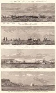 1877-1878 Osmanlı-Rus Savaşı (93 Harbi) Sırasında-Çanakkale Boğazında Bulunan İngiliz Donanması-İngiliz Donanmasının Çanakkale Boğazına Girişi (Rupert, Research,Temeraire, Swiftsure, Hotspur, Ruby, Agincourt, Sultan, Salamis)
-İngiliz Donanmasının Bozcadanın Yanından Geçmesi-İngiliz Donanmasının Çanakkale'nin Önüne Gelmesi-Amiral Gemisi HMS Sultan İle Amiral Yatı Salamis'in Çanakkale'de Türk Bayrağına Selamlaması