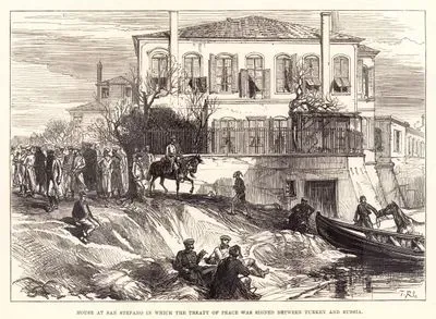 1877-1878 Osmanlı-Rus Savaşının (93 Harbi) Sonunda Osmanlı İmparatorluğu İle Rusya İmparatorluğu Arasındaki Ayastefanos Antlaşması'nın İmzalandığı Yeşilköy'deki  Neriman Şah Yalısı