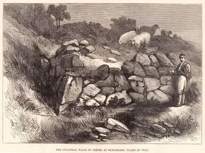 Pınarbaşı Tepesinde (Höyüğünde) Troya (Truva) Ovasında (Antik Kentinde) Gergis'in Büyük Eski Duvarları