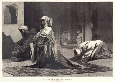 Bir Türk Camisinde Namaz Kılanlar