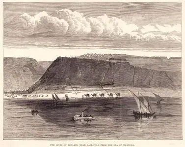 1877-1878 Osmanlı-Rus Savaşı (93 Harbi) Sırasında Marmara Denizinden Gelibolu Yakınındaki Bolayır Hattının Görünümü