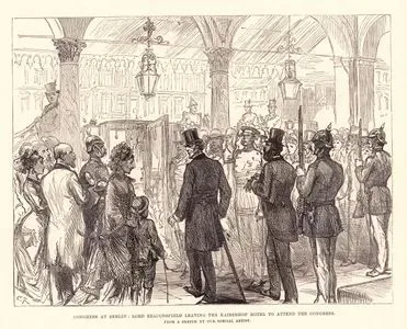 1877-1878 Osmanlı-Rus Savaşı (93 Harbi) Sonrası Yapılan Berlin Kongresi Toplantısına Katılmak İçin Beaconsfield Kontu Benjamin Disraeli'nin Kaiserhof Otelinden Ayrılması