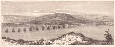 1853-1856 Osmanlı-Rus Savaşı (Kırım Savaşı) Sırasında Boğaziçinde Büyükdere Açıklarına Demirlemiş Türk Donanması