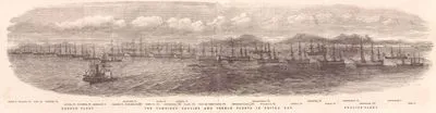 1853-1856 Osmanlı-Rus Savaşı (Kırım Savaşı) Sırasında Beşika Koyunda Birlikte Bulunan İngiliz ve Fransız Donanması--Caton, Modeste, Sane, Mogador, Bayard, Napoleon, Firebrand, Caradoc, Magellan, Charlemagne, Henri IV, Tiger,Montebello, Sampson, Valmy, Ville de Paris (Amiral Gemisi), Britannia (Amiral Gemisi), Bellerophon, Vengeance, Rodney, Arethusa, Albion, Retribution, Trafalgar, Inflexible, Fury