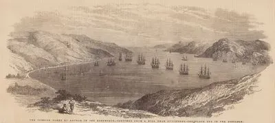 1853-1856 Osmanlı-Rus Savaşı (Kırım Savaşı) Sırasında Boğaziçinde Büyükdere Açıklarına Demirlemiş Türk Donanması Ve Karadeniz