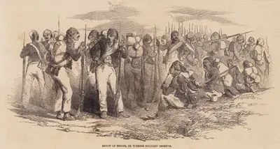 1853-1856 Osmanlı-Rus Savaşı (Kırım Savaşı) Sırasında Savaşa Gitmeyi Bekleyen Türk Askerleri