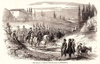 1853-1856 Osmanlı-Rus Savaşı (Kırım Savaşı) Sırasında Osmanlı Ordusunda Kurulan Kazak Alayının İstanbul'daki Geçit Töreni