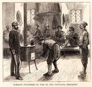 1876-1877 Osmanlı-Sırp Savaşı Sırasında Belgrad'da Bir Kalede Esir Alınan Türk Askerleri