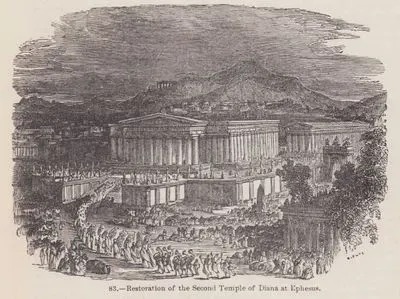 Efes Antik Şehrindeki Artemis Tapınağının Restore Edilmiş Hali