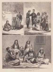Kıbrıs'tan Çizimler- 1.Aşçı Ve Çocukları 2. Kıbrıs Düğünü 3. Tatil Kıyafetlri ile Kıbrıs Halkı