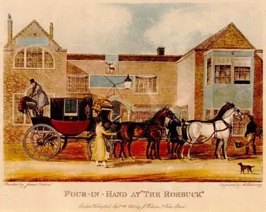 Roebuck Hanın Önünde Dört Atlı Posta Arabası