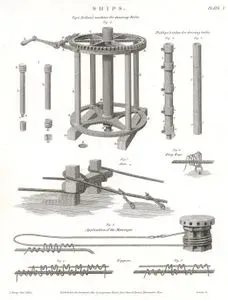 Gemiler,Kaptan William Bolton'un Civataları Çekmek İçin İcat Ettiği Makine ve Gemicilikle İlgili Aletler,  Plate I.