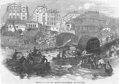 Thames Nehrinin Buharlı Gemisi "The Cricket" deki Patlama